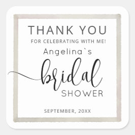 Pegatina Cuadrada Modern Bride Shower Gift Tags