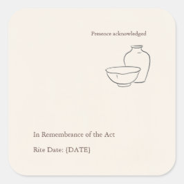 Pegatina Cuadrada Modern Christian Baptism God Parent