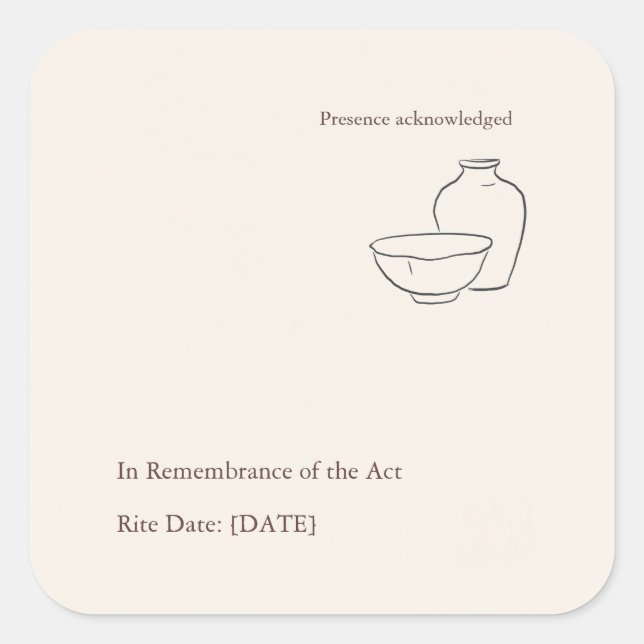 Pegatina Cuadrada Modern Christian Baptism God Parent (Anverso)