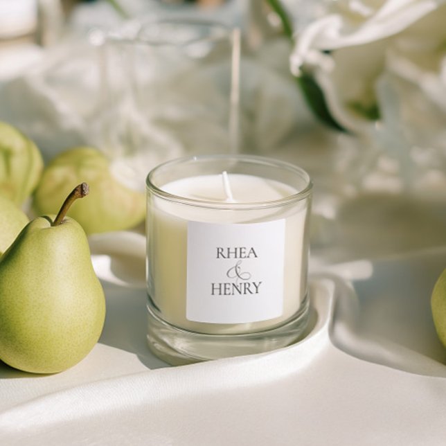 Pegatina Cuadrada Modern Classic Personalized Names Wedding Sticker (Modern Classic Personalized Names Wedding Sticker)