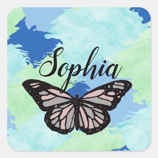 Pegatina Cuadrada Modern conceptual art (Anverso)