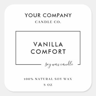Pegatina Cuadrada Modern Editable Candle Label Template