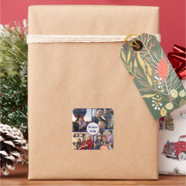 Pegatina Cuadrada Modern elegant multi photo family stylish