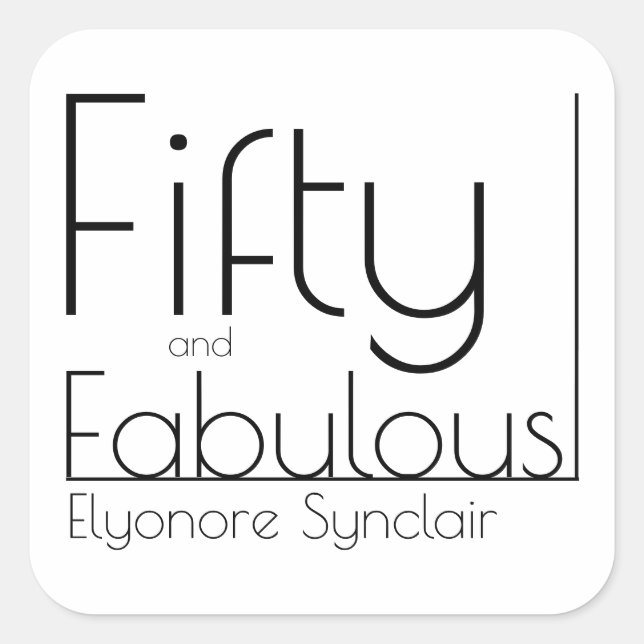 Pegatina Cuadrada Modern Fifty and Fabulous Bold 50th Birthday Party (Anverso)
