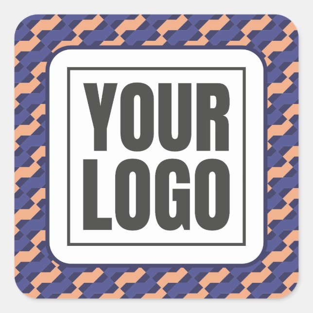 Pegatina Cuadrada Modern Geometric Interlocking Pattern Branding  (Anverso)