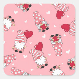 Pegatina Cuadrada Modern Minimal Red Heart Valentine’s Day Present