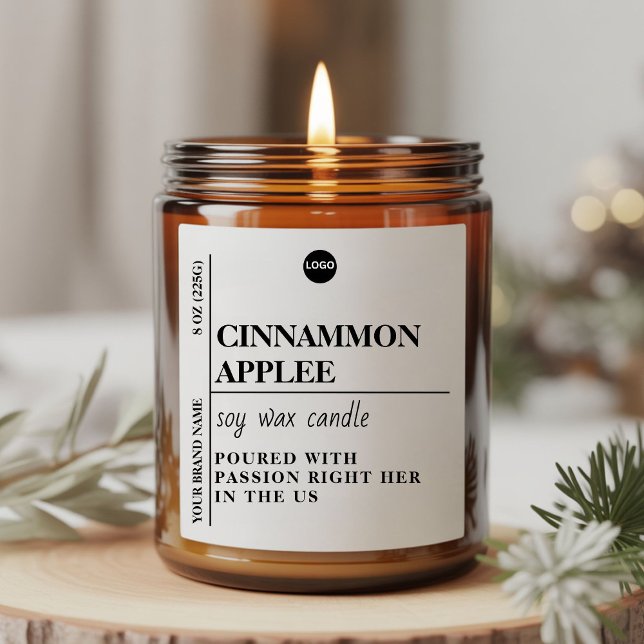 Pegatina Cuadrada Modern Minimalist Candle Label Template | Editable (Subido por el creador)