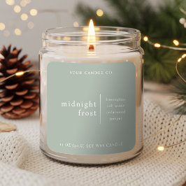 Pegatina Cuadrada Modern Minimalist Candle Packaging Label Green