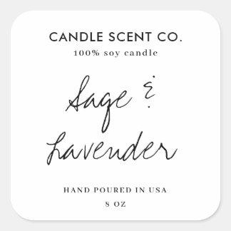 Pegatina Cuadrada Modern Minimalist Editable Candle Label Template