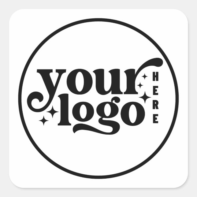Pegatina Cuadrada Modern Minimalist Packaging Company Logo Label (Anverso)