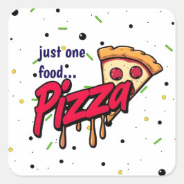 Pegatina Cuadrada modern pepperoni cheesy food pizza lover slice