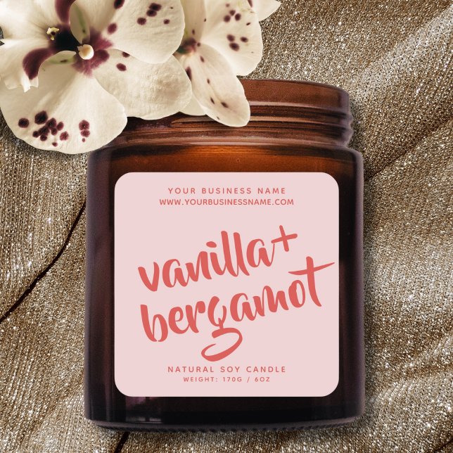 Pegatina Cuadrada Modern pink candle product label (Subido por el creador)
