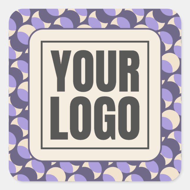 Pegatina Cuadrada Modern Retro Lavender Geometric Sticker (Anverso)