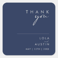 Moderna Marina Mínima Plata Azul Gracias Boda