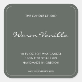 Pegatina Cuadrada Moderna y elegante escritura Sage Green Packaging 