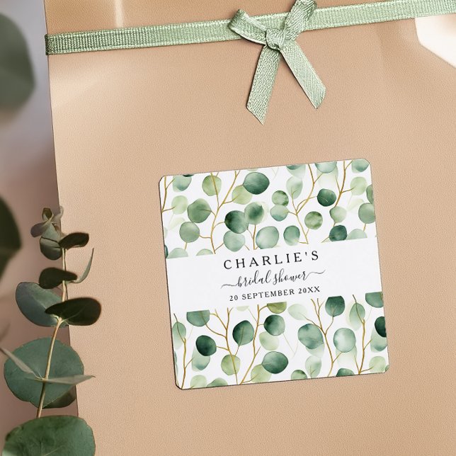 Pegatina Cuadrada Moderna y elegante Verdor Ducha Bridal (Subido por el creador)