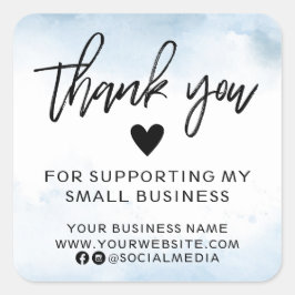 Pegatina Cuadrada Modernas acuarelas Azules