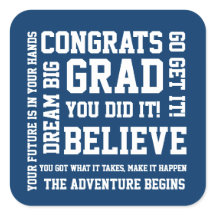 Modernas felicitaciones Motivadoras Grad Blue