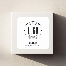 Pegatina Cuadrada Moderno añade tu logo pequeña empresa redes social