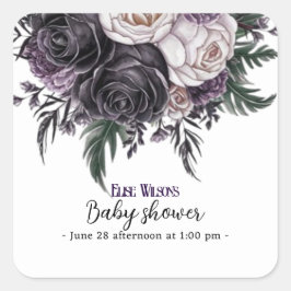 Pegatina Cuadrada Moderno bizcocho acuático ducha bebé2