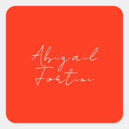 Pegatina Cuadrada Moderno blanco rojo minimalista