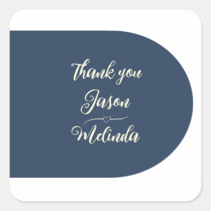 Pegatina Cuadrada Moderno Boda costero de playa tropical