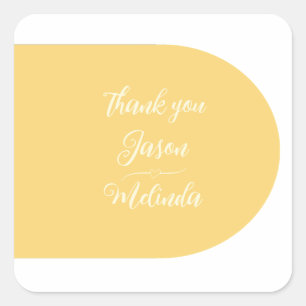 Pegatina Cuadrada Moderno Boda costero de playa tropical