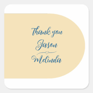 Pegatina Cuadrada Moderno Boda costero de playa tropical