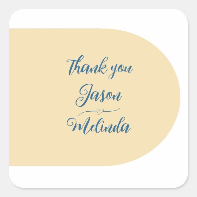 Pegatina Cuadrada Moderno Boda costero de playa tropical (Anverso)