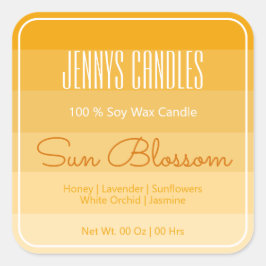 Pegatina Cuadrada Moderno borde cuadrado Pastel arcoiris amarillo