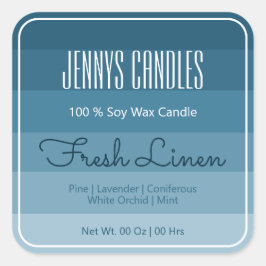 Pegatina Cuadrada Moderno borde cuadrado Pastel Arcoiris Ombre Azul