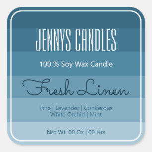 Pegatina Cuadrada Moderno borde cuadrado Pastel Arcoiris Ombre Azul