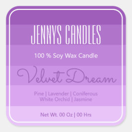 Pegatina Cuadrada Moderno borde cuadrado Pastel Arcoiris Ombre Lilac