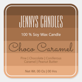 Pegatina Cuadrada Moderno borde cuadrado Pastel Arcoiris Ombre Marró