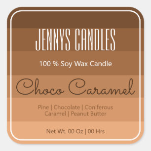 Pegatina Cuadrada Moderno borde cuadrado Pastel Arcoiris Ombre Marró