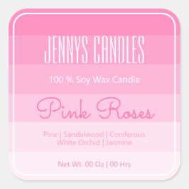 Pegatina Cuadrada Moderno borde cuadrado Pastel arcoiris Ombre rosa