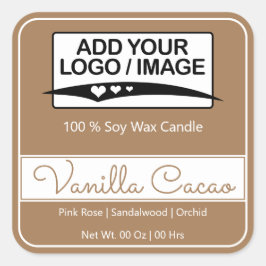 Pegatina Cuadrada Moderno borde cuadrado Sencilla imagen de logotipo