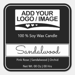 Pegatina Cuadrada Moderno borde cuadrado Sencilla imagen de logotipo