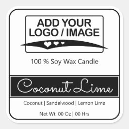 Pegatina Cuadrada Moderno borde cuadrado Sencilla imagen de logotipo