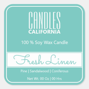 Pegatina Cuadrada Moderno borde cuadrado simple Velas azules claras