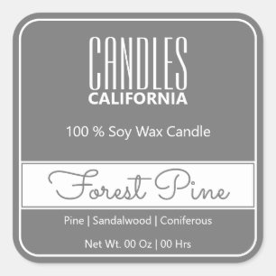 Pegatina Cuadrada Moderno borde cuadrado simple Velas grises oscuras