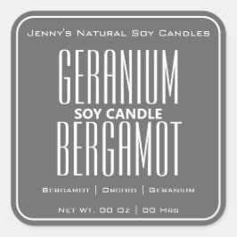 Pegatina Cuadrada Moderno borde cuadrado simple Velas grises oscuras