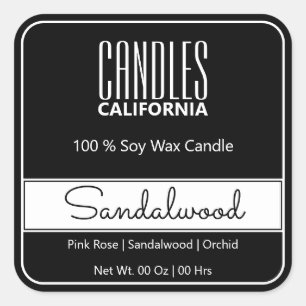 Pegatina Cuadrada Moderno borde cuadrado simple Velas negras blancas