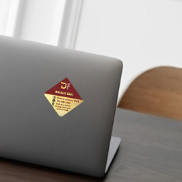 Pegatina Cuadrada Moderno código QR Minimalista logotipo de negocios