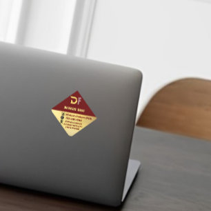 Pegatina Cuadrada Moderno código QR Minimalista logotipo de negocios