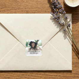 Pegatina Cuadrada Moderno En Memoria | Foto Memorial