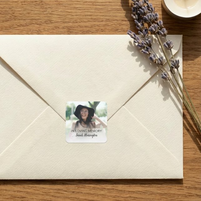 Pegatina Cuadrada Moderno En Memoria | Foto Memorial (Subido por el creador)