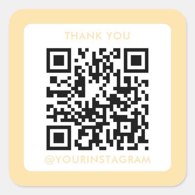 Pegatina Cuadrada moderno escaneado gracias mercadeo código qr (Anverso)