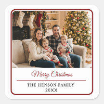 Moderno Feliz Navidad con Foto Familiar Personaliz