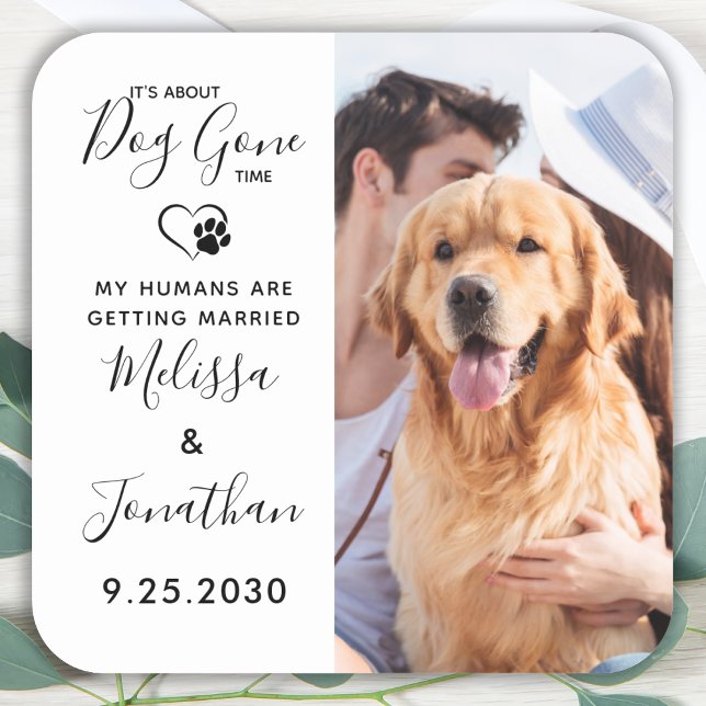 Pegatina Cuadrada Moderno foto graciosa Mascota Boda Perro Salva La  (Subido por el creador)